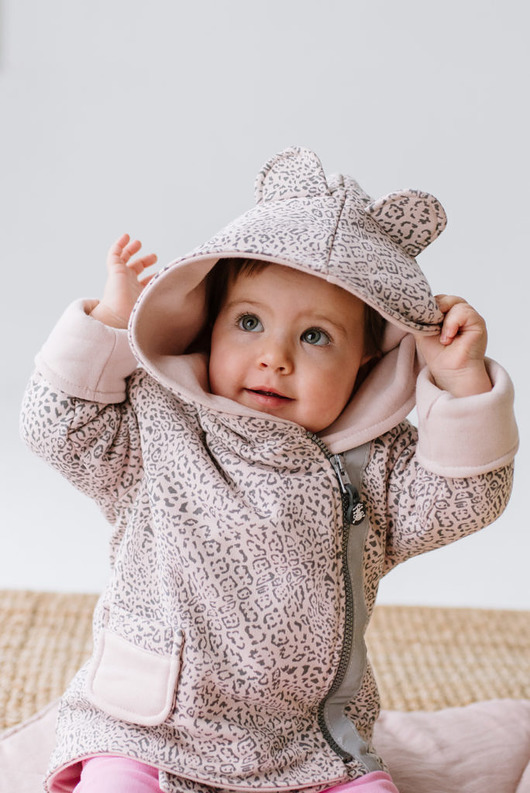 kurtki i płaszcze dla dziewczynki Kurteczka z Patentem, Pudrowy Lamparcik