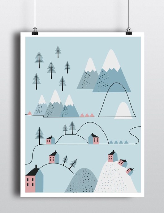 plakat W GÓRACH Cytryna design