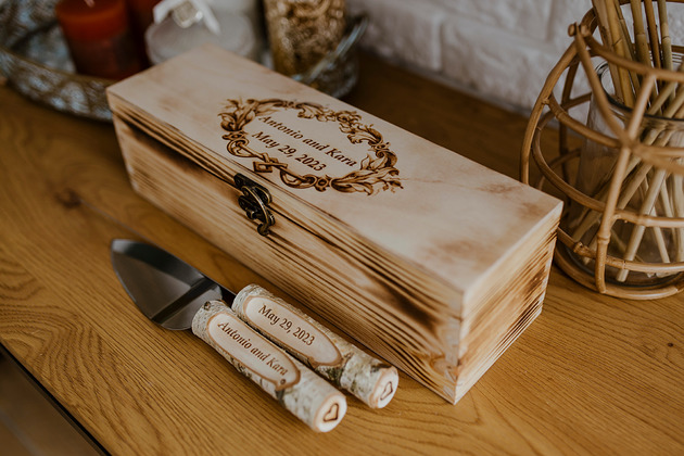 Ślub - inne Sztućce drewniane z pudełkiem personalizowane