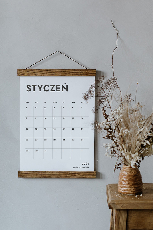 kalendarze i plannery Kalendarz 2024  na wieszaku A3 - PL