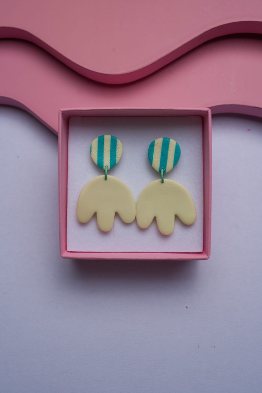 kolczyki z masy plastycznej Wiszące sztyfty tulipany