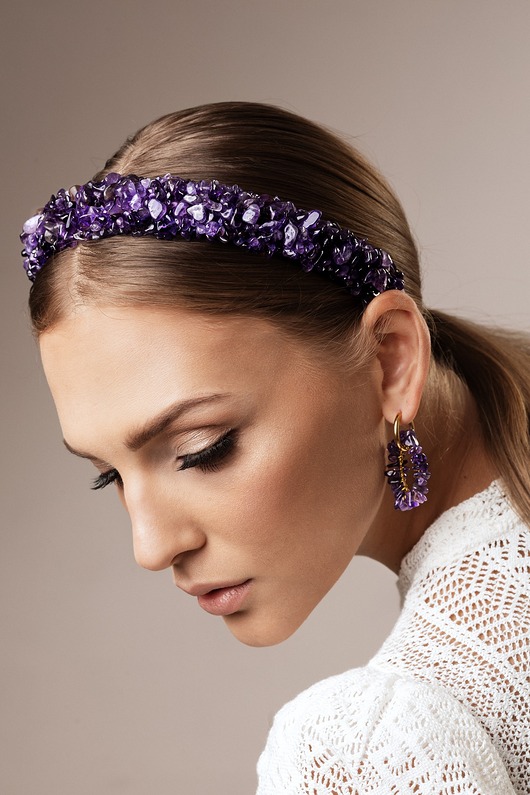 kolczyki z kamieniami Kolczyki Amethyst Glow