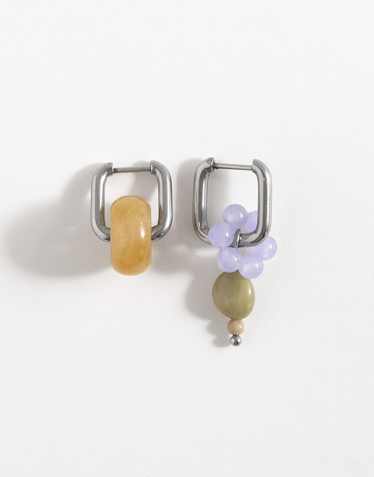 kolczyki z kamieniami Srebrne kolczyki z kamieni naturalnych