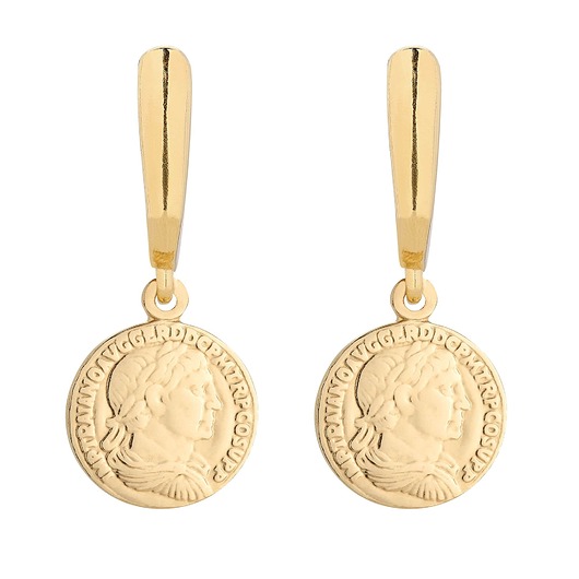 kolczyki pozłacane Złote kolczyki z monetami