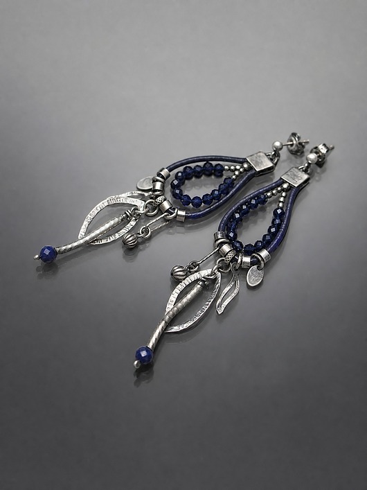 kolczyki srebrne Kolczyki srebrne Pętelki sapphire