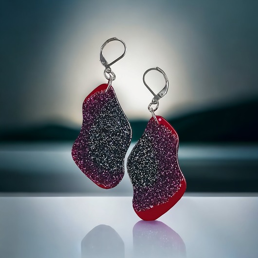 kolczyki z żywicy UNIKATOWE  kolczyki z żywicy : kolekcja QUEEN OF THE NIGHT