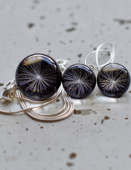 zestaw-dmuchawce w żywicy 1 Grol Jewellery