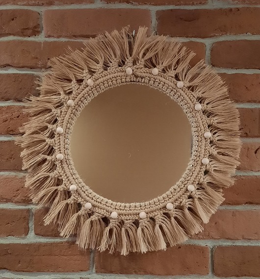 lustra stojące i wiszące Lustro boho juta  50 cm