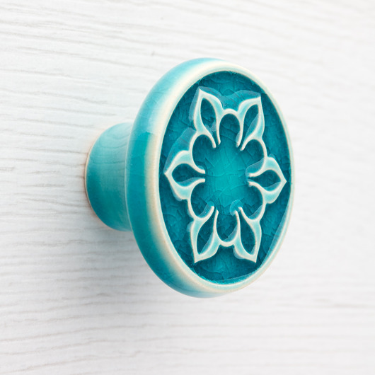 gałki do mebli Gałka do mebli turkusowa wz.2