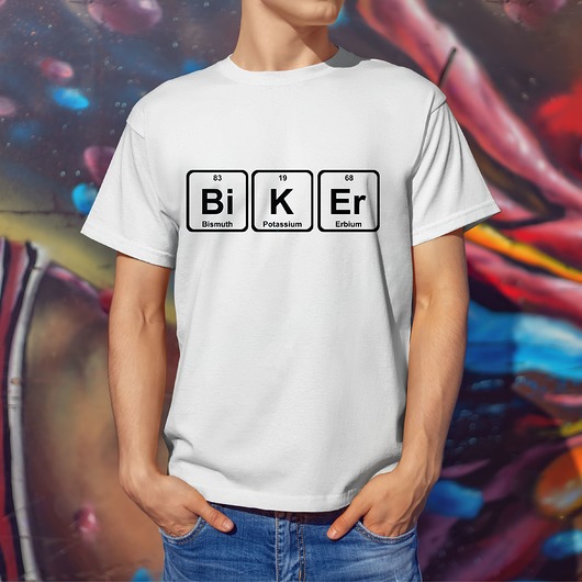 t-shirty męskie Koszulka męska biała z nadrukiem Biker