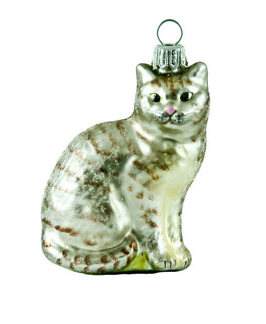 Bombka Kot Srebrny Tygrysek baubles