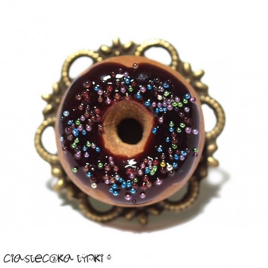 pierścionek retro donut ciasteczkatynki