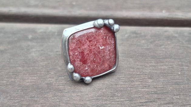 pierścionki - różne Rodonit - pierścionek regulowany