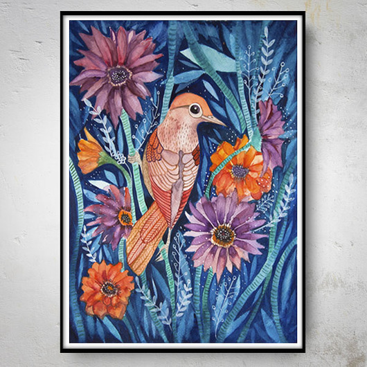 AUTUMN BIRD plakat 30x40cm muamua design