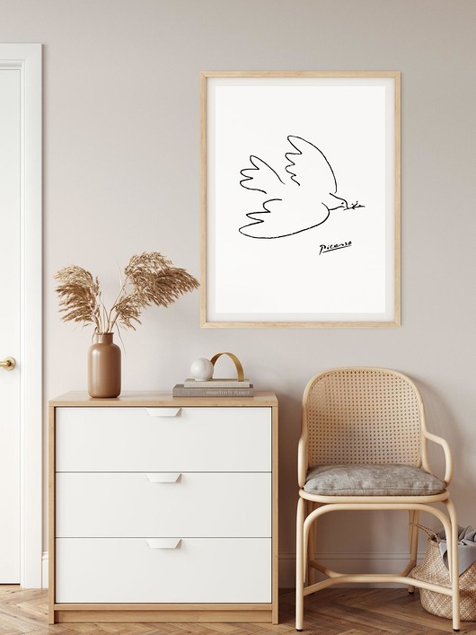 plakaty PLAKAT Pablo Picasso, grafika, gołąbek pokoju