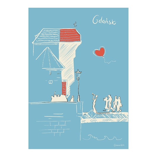 Plakat Gdańsk Żuraw Gliniana Kura