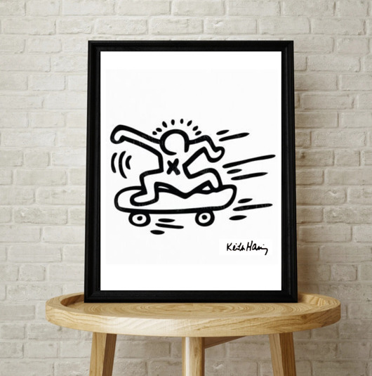 plakaty PLAKAT dekoracyjny pop art  deskorolka Keith Haring grafika