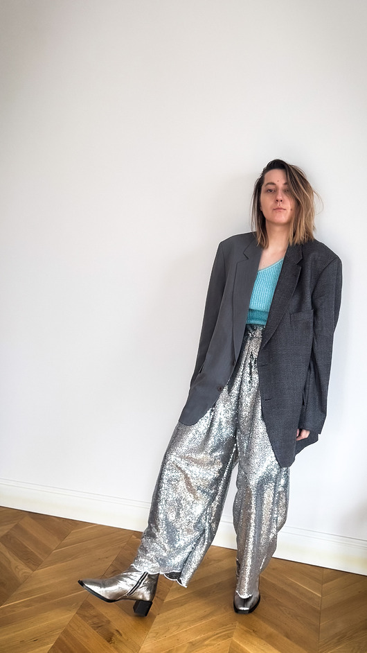 spodnie materiałowe damskie Spodnie Silver After Midnight