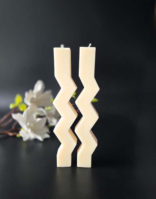 świeczniki i świece Świeca sojowa - Zygzak 2szt.