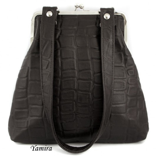 torebka XL: big crocodillo exclusive dark brown yamira