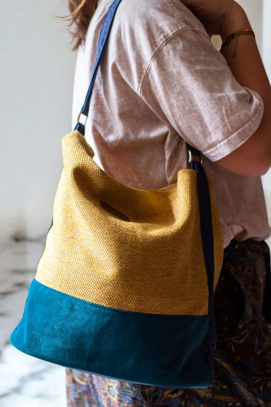 torby na ramię Miodowo-turkusowa boho bag