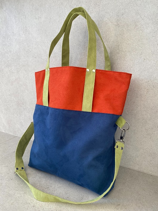 torby na ramię Torba na ramię-color block - kobalt, c.pom.,l imonka