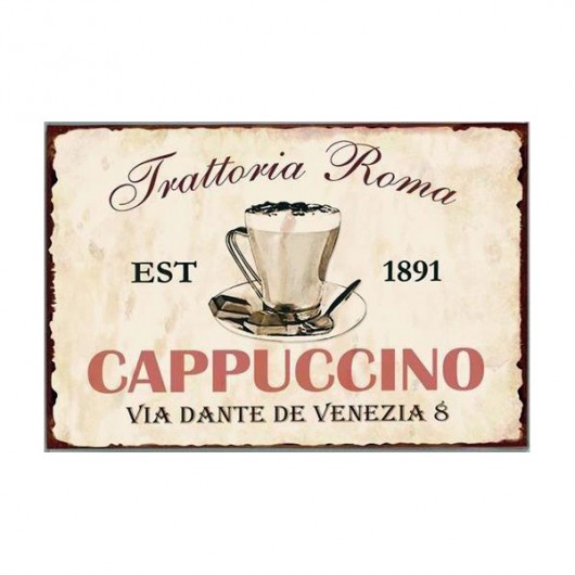 Szyld metalowy Cappuccino MIA home