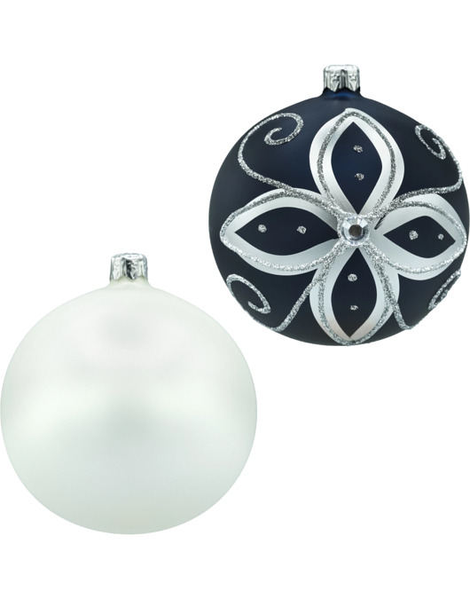 bombki Bombki okrągłe: granatowe i białe