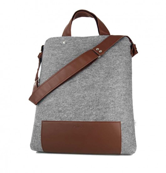 TORBA Z FILCU MAXI 01 czarny zamek purol design