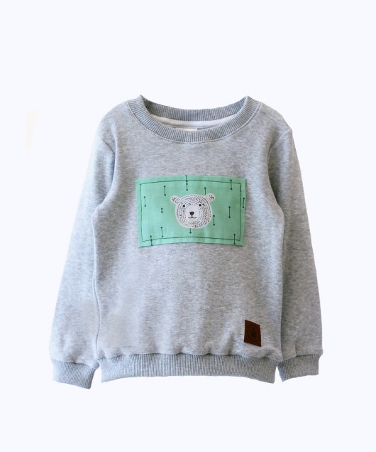 Bluza MINT BEAR light grey Little Gold King
