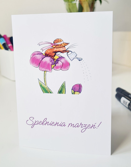 kartki okolicznościowe - wydruki Kartka z Myszką: Spełnienia Marzeń