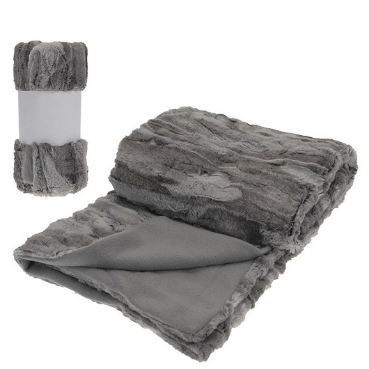 Koc Pled Futrzak Szary 130x150 cm MIA home