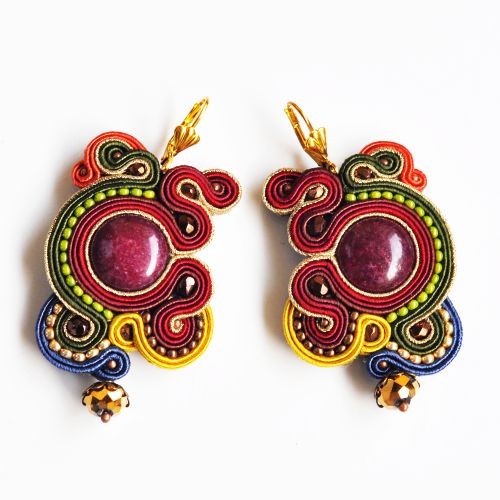 kolczyki soutache Sutaszowe kolczyki FRYGIA