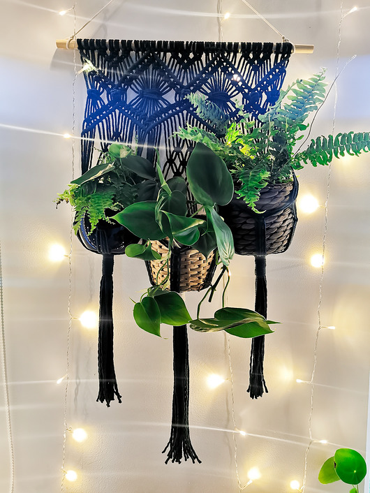 Kwietnik ze sznurka 3 kwiaty Hygge Macrame