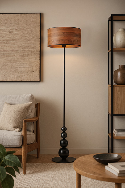 lampy podłogowe Designerska lampa stojąca do salonu ROMA ECO w stylu skandynawskim