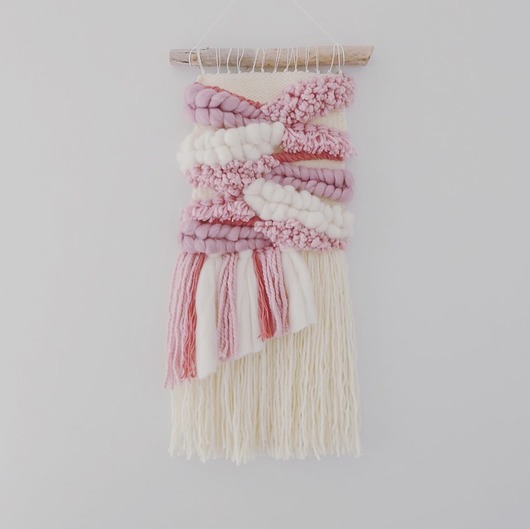 Makatka Makrama Różowa Kremówka wool and stick