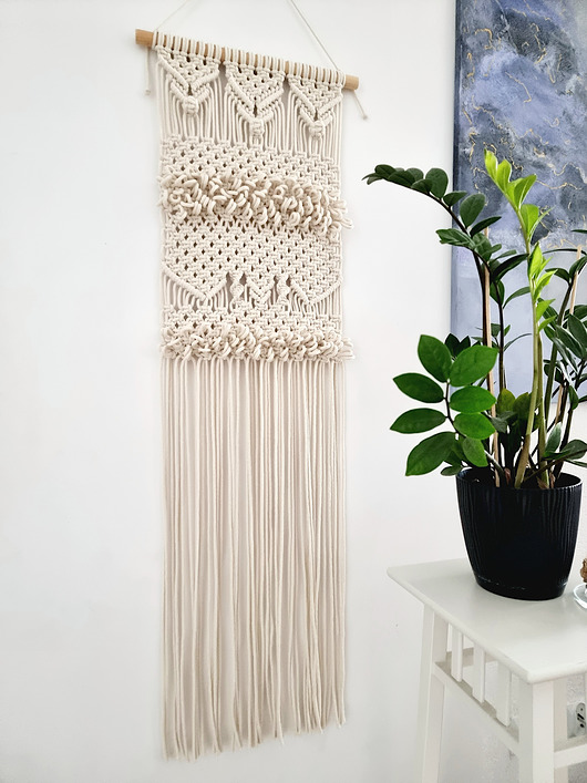 makramy Długa makrama dekoracja ścienna boho
