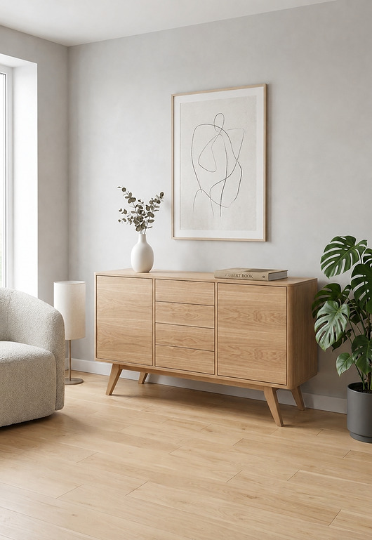 komody Komoda Bufetowa / Komoda do Salonu i Jadalni / Komoda Dębowa 152cm