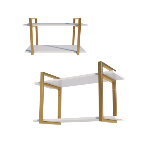 regały i półki Półka Wiszaca na Ścianę Biała Złota loft  Regał Nowoczesna 80 cm