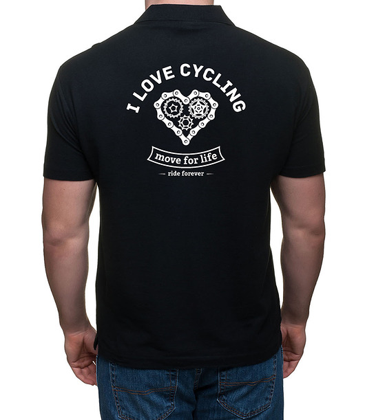 t-shirty męskie Koszulka polo. I love cycling. dwustronny nadruk