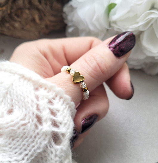 pierścionki elastyczne Pierścionek z serduszkiem