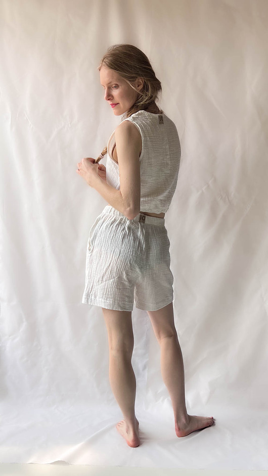 szorty damskie Szorty -  lniany muslin