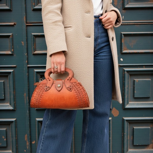 torebki do ręki Torebka skórzana ręcznie robiona góralska Cuero wzory elegancka