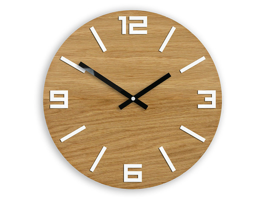 Zegar ścienny Dąb Arabic Biały 33,5 cm ModernClock