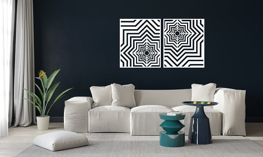 dekoracje - na ścianę 3D DEKORACYJNE PANELE GEOMETRYCZNE, MINIMALISTYCZNA DEKORACJA ŚCIENNA, BIAŁY