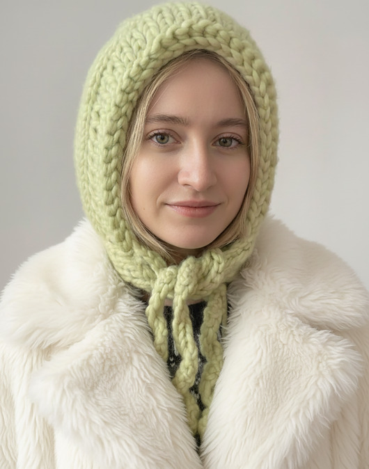 czapki damskie BONBON balaclava x bonnet matcha babe