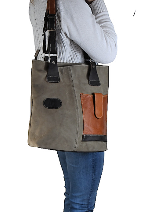 Schopper bag z naszytą kieszenią Promocja ! pracownia69