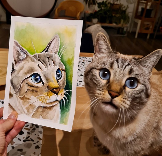 grafiki i ilustracje Portret Twojego pupila akwarelami
