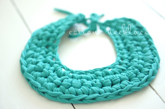 Turquise cottone necklace FlowerFelt Design