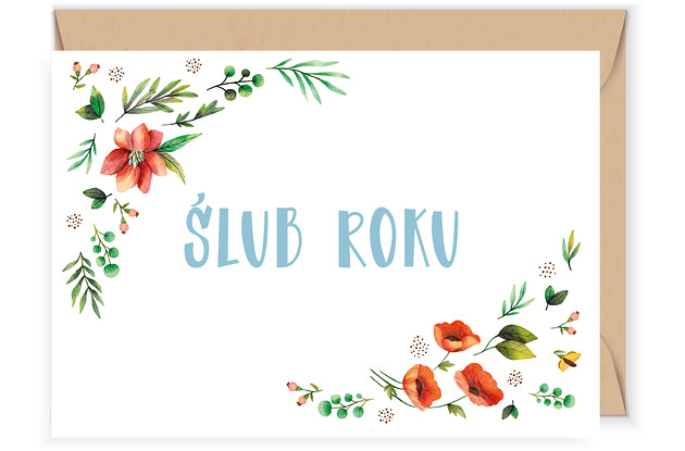 Kartka ślubna z napisem ślub roku Cudowianki